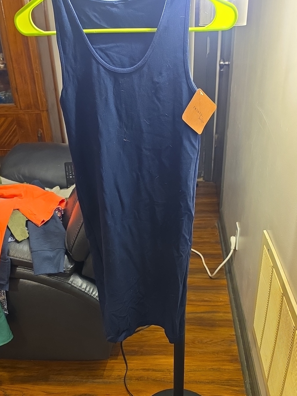 Classic Navy Tank Midi Dress - Sleek Scoop Neck